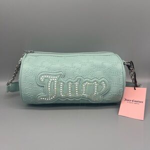 Juicy Couture string of pearls roll bag purse